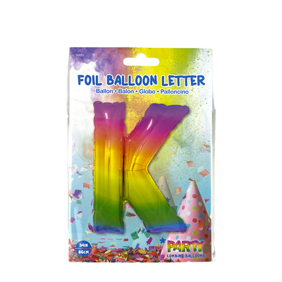Ballon folie letter k rainbow 86cm