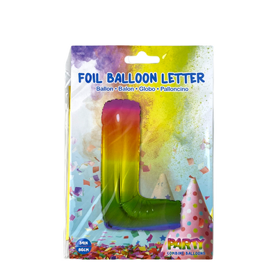 Ballon folie letter l rainbow 86cm