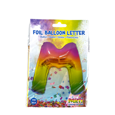 Ballon folie letter m rainbow 86cm
