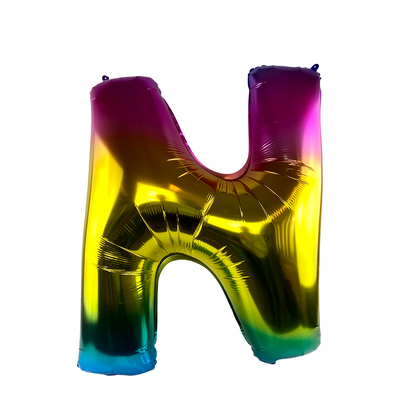 Ballon folie letter n rainbow 86cm