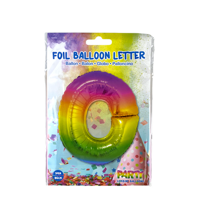 Ballon folie letter o rainbow 86cm