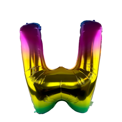 Ballon folie letter w rainbow 86cm