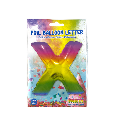Ballon folie letter x rainbow 86cm