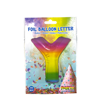 Ballon folie letter y rainbow 86cm