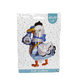 Ballon folie ooievaar baby boy 67x72cm - afbeelding 2