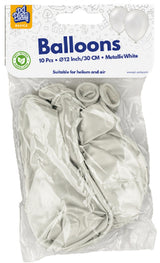 Paperdreams ballonnen metallic 10 stuks wit - afbeelding 1