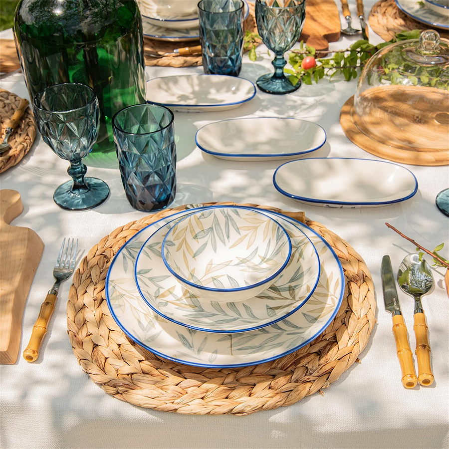 Bambum serviesset fondo blauw 12-delig
