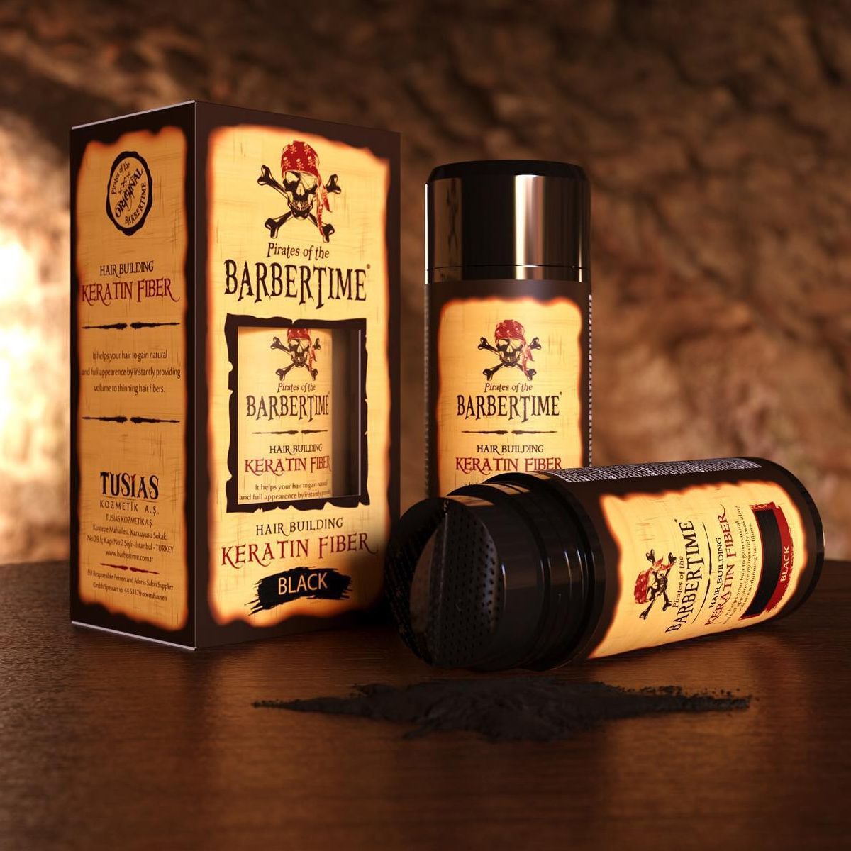 Barbertime hair building keratin fiber black 21gr.