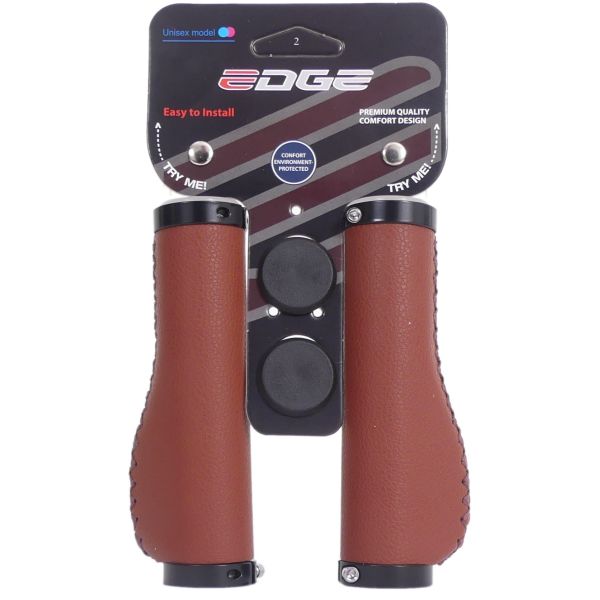 Edge handvatset leer incl lockring - camel brown- 135 135mm (winkelverpakking)