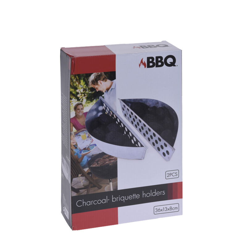 Bbq barbecue houtskool brikkettenhouder 2 stuks