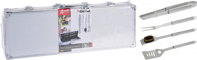 Bbq Barbecuegerei 8 x 46 x 17,7 cm aluminium RVS zilver 5-delig