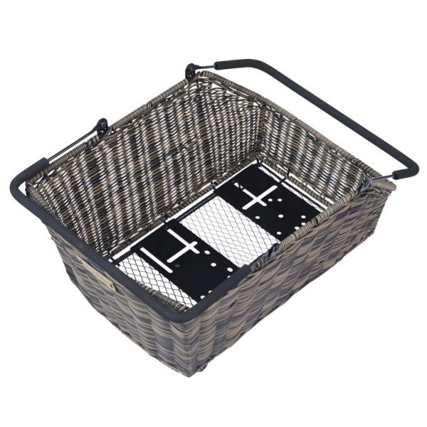Basil fietsmand cento rattan look multi system 41 x 25 x 12 cm - bruin