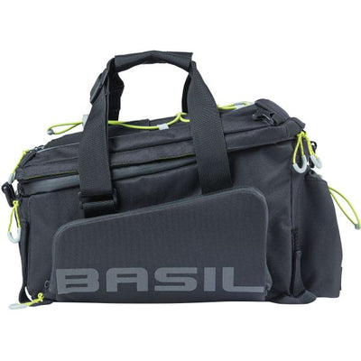 Basil Miles XL Pro bagagedragertas - waterdicht - sportief - zwart lime - 9-36L - MIK RT adapterplaten