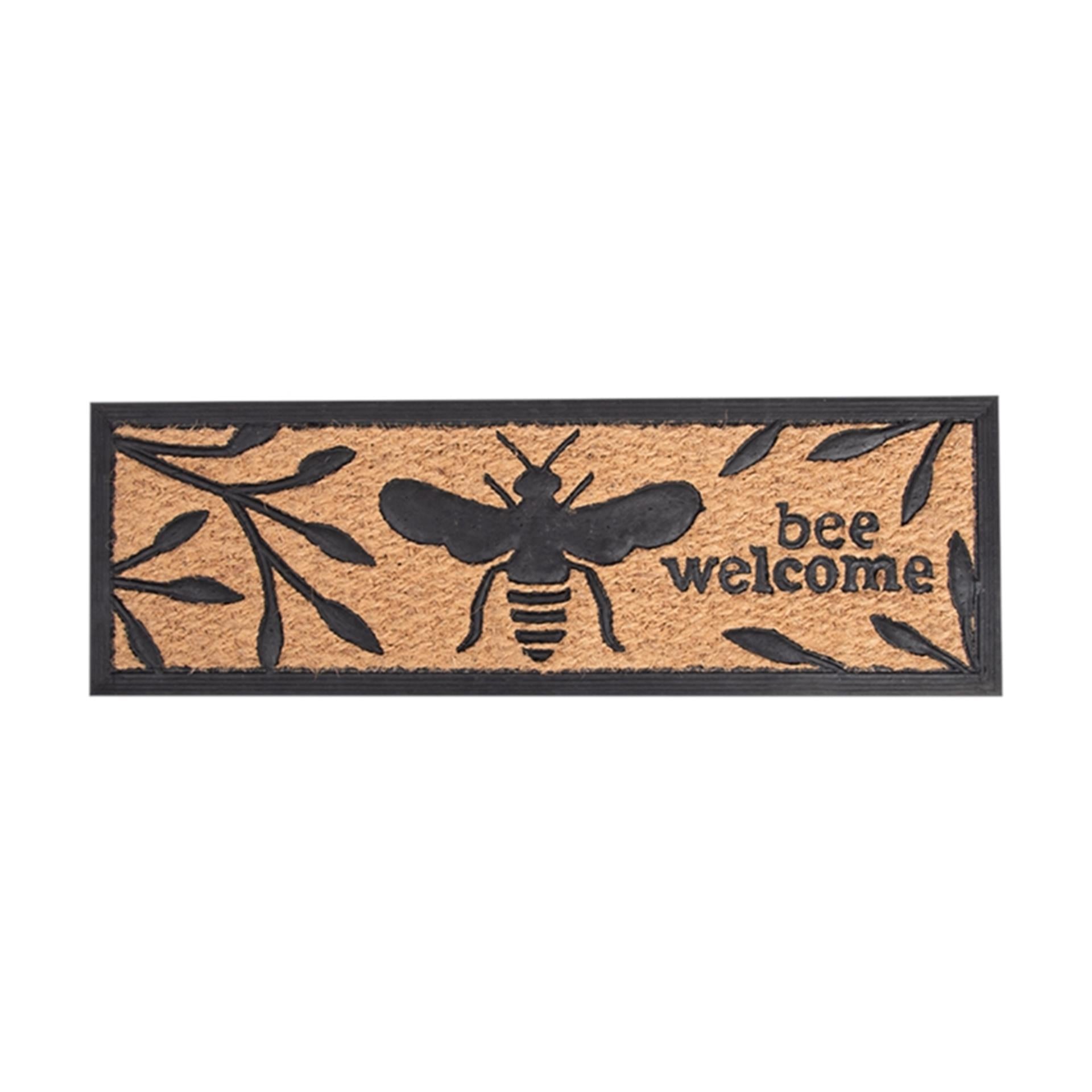 Esschert design deurmat bijenprint rubber kokos 25x75,5cm