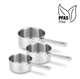 Beka cicla 3-delige steelpannen set - ø 16, 18, 20 cm - gerecycleerd rvs - inox - pfas-vrij - geschikt voor inductie - 3 sauspannen - chroom - afbeelding 1