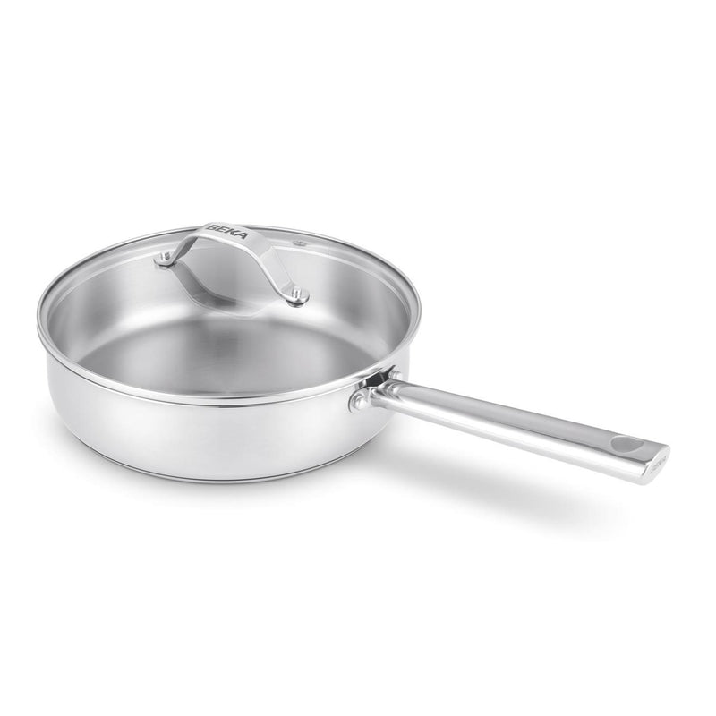 Beka cicla sauteerpan - hapjespan ø 24cm - met deksel uit glas - gerecycleerd rvs - pfas-vrij - geschikt voor inductie vaatwasser - chroom