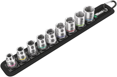 Wera belt b 4 zyklop doppen set dopsleutel (zwart zilver, 9-delig, met 3 8 -aandrijving)