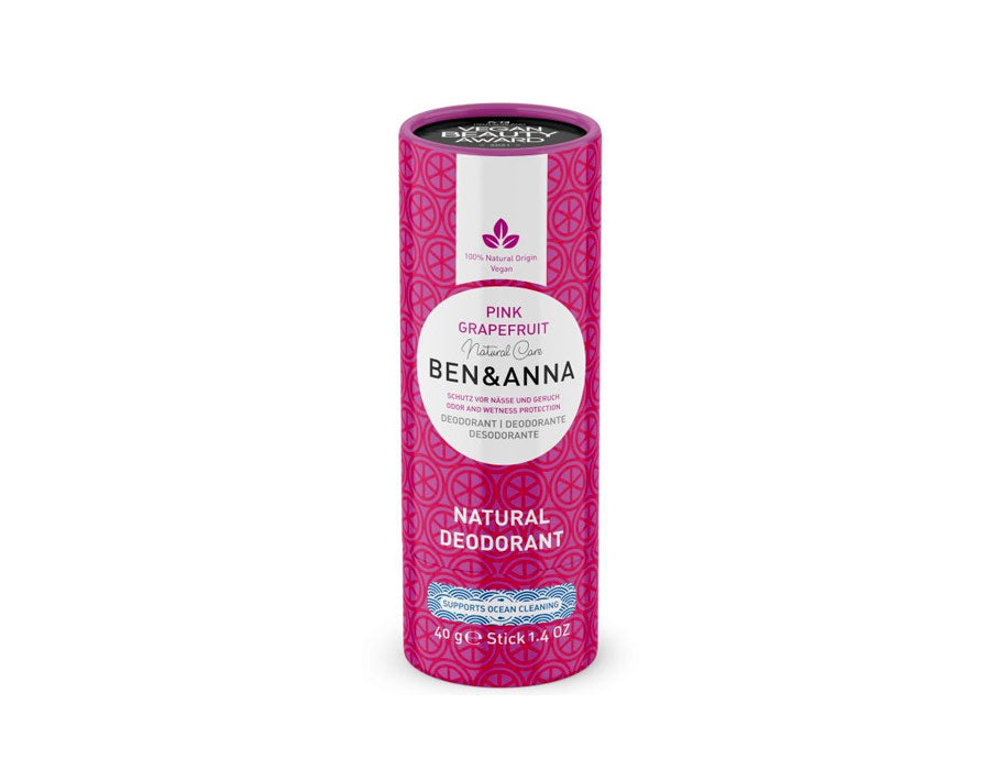 Ben anna deodorant in papiertube - pink grapefruit - 40 gram