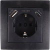 Enzo benson inbouw stopcontact ra + usb en usb-c zwart - 4650032