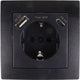 Enzo benson inbouw stopcontact ra + usb en usb-c zwart - 4650032