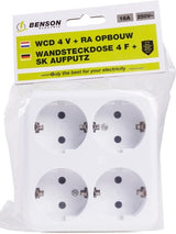 Enzo benson opbouw stopcontact ra 4 voudig wit - 4650084 - afbeelding 2