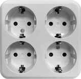 Enzo benson opbouw stopcontact ra 4 voudig wit - 4650084 - afbeelding 1