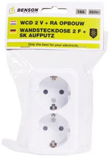 Enzo benson opbouw stopcontact ra dubbel wit - 4650082 - afbeelding 2