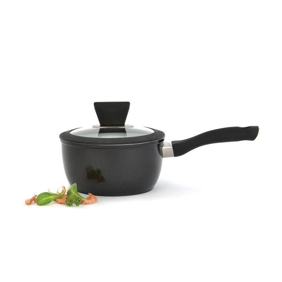 Berghoff eclipse steelpan met deksel zwart keramisch ø16cm