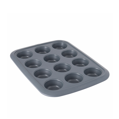 Berghoff gem cupcake vorm met 12 cups grijs 38x28,5x3cm