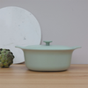 Berghoff ron kookpot ovaal met deksel gietijzer groen 28x22cm