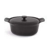 Berghoff ron kookpot ovaal met deksel gietijzer zwart 28x22cm