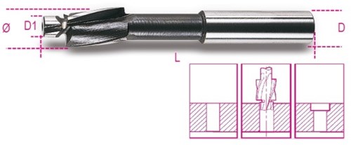 Beta 421 10 verzinkboren met geleiderpin | fijne spoed | vervaardigd uit hss - 004210010 004210010