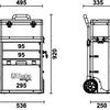 Beta c41h trolley, twee-delig grijs - 041000010