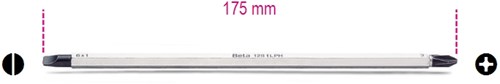 Beta omkeerbare schroevendraaier klingen voor sleuf en phillips(r) kruiskop schroeven 1281lph 2 - 012810322