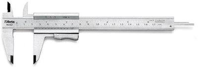 Beta sliding gauge made from hardened stainless steel in leather sheath 1650 150 - 016500001
