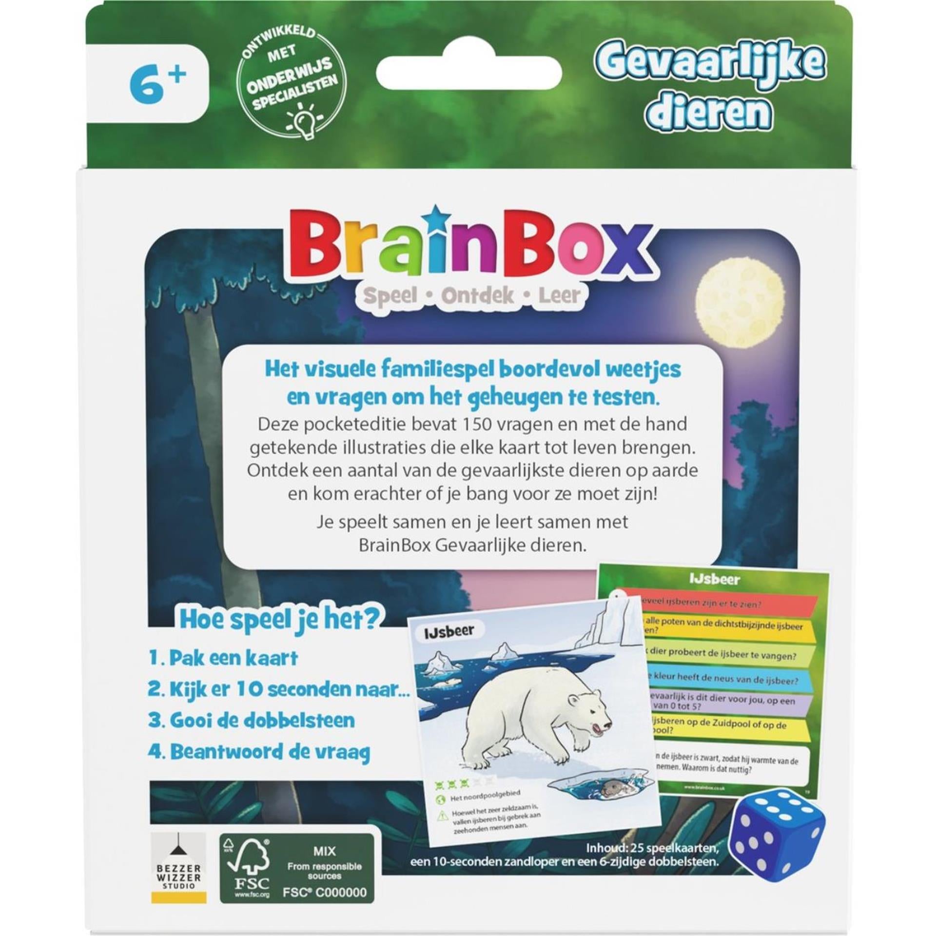 Brainbox pocket gevaarlijke dieren - weetjesspel