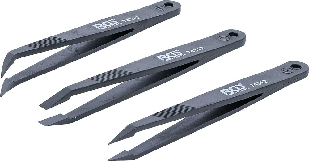 Bgs technic plastic tweezers set 3 pieces