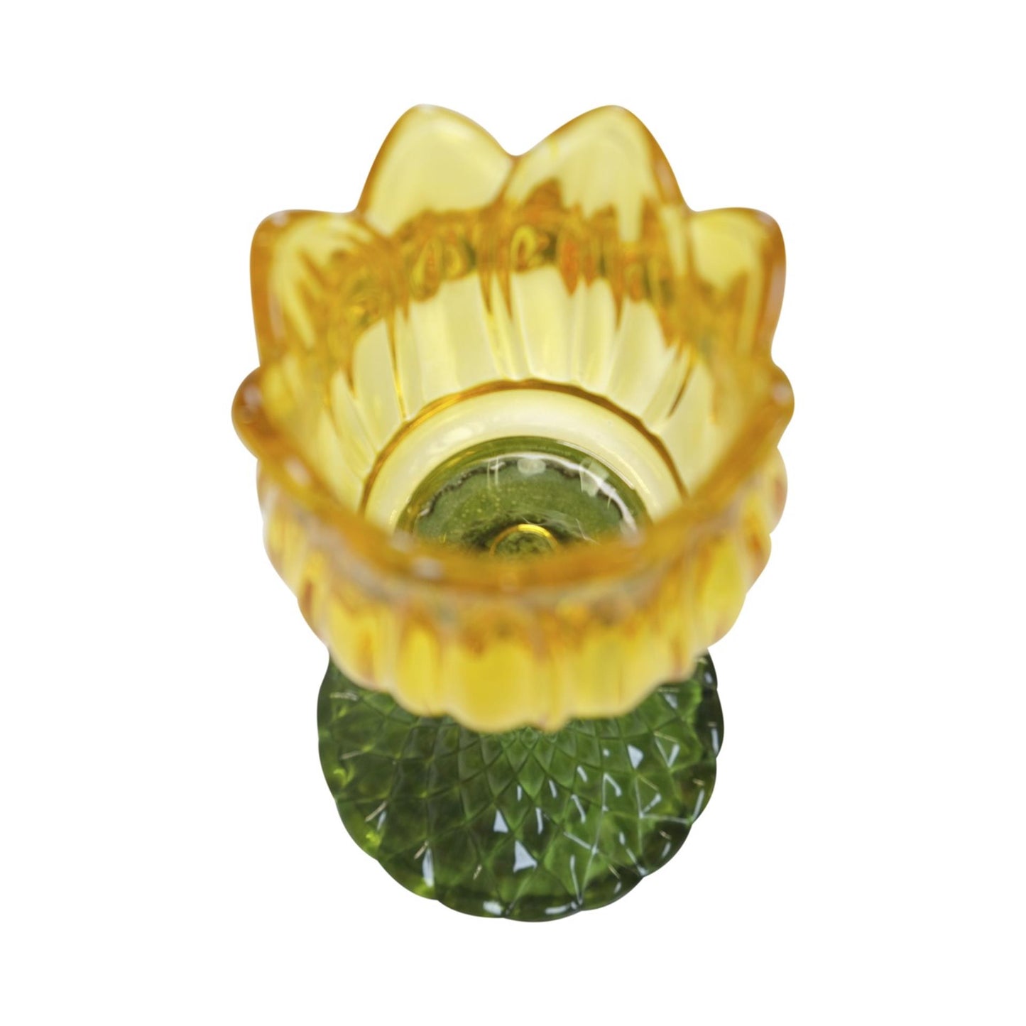 Mars more waxinelichthouder tulp glas geel 19cm