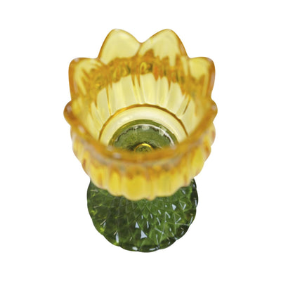 Mars more theelichthouder tulp glas geel 19cm