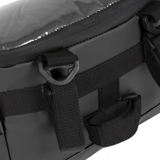 Bike carbon waterafstotende stuurtas met schouderhengsel 5l zwart