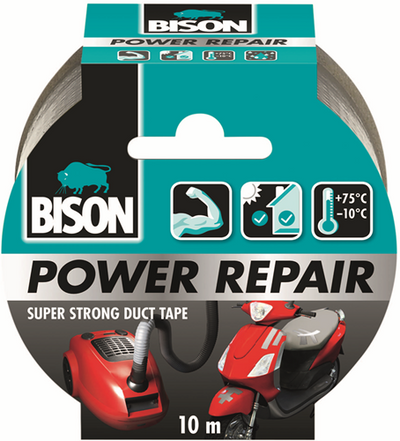 Bison power duct tape zwart 25mx4.8cm