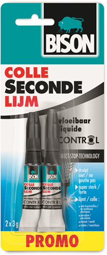 Bison secondelijm vloeibaar control | 2x 3g promo blister - 6311544