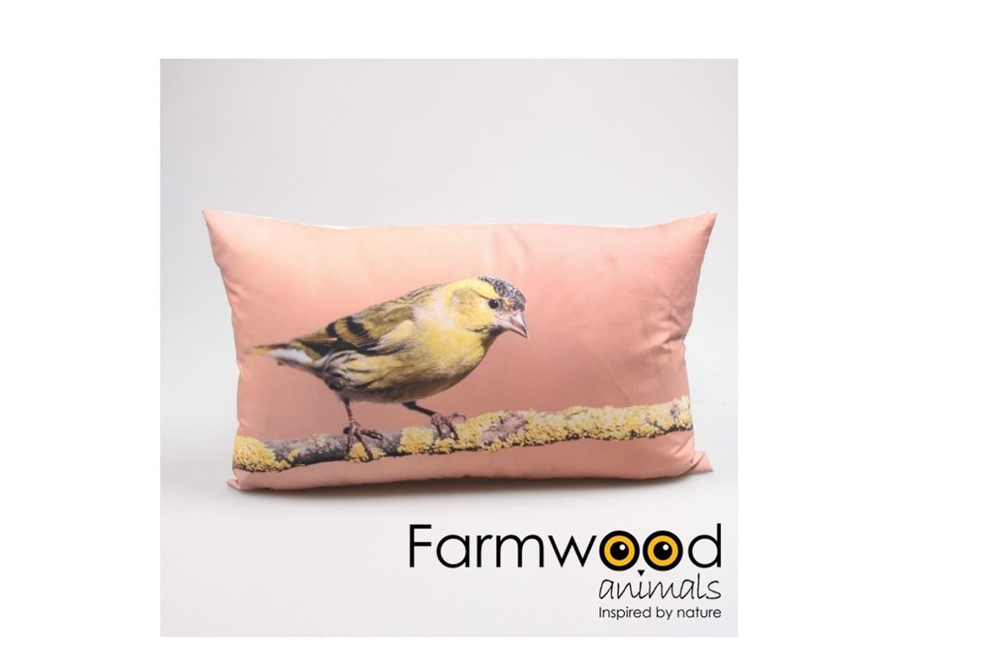 Farmwood animals buitenkussen distelvink 30x50cm