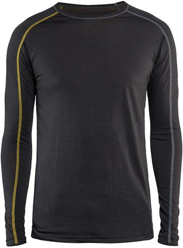Blåkläder merino xlight onderhemd lange mouw 479917349835 | donkergrijs geel | maat l - 7330509545539