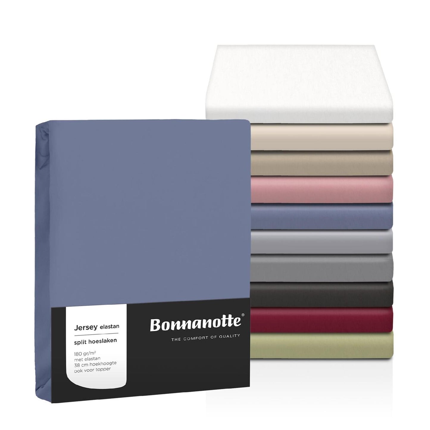 Bonnanotte hoeslaken jersey elastan zwart 90x200cm