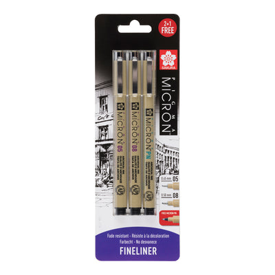Sakura blisterkaart pigma micron 3 stuks