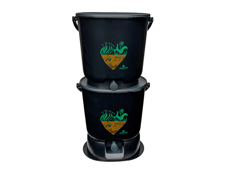 Em agriton bokashi keukenemmer - essential zwart - complete set