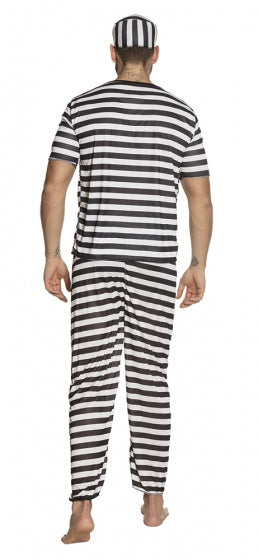 Boland Verkleedpak Gevangene Heren Zwart Wit Maat M L