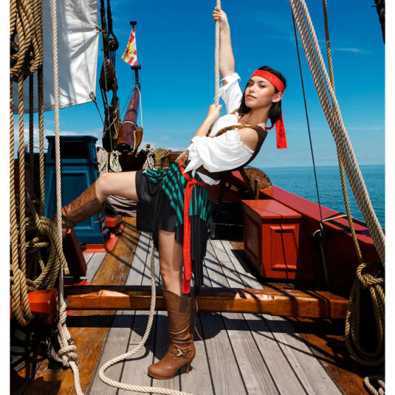 Boland Piraat Storm Kostuum Dames Zwart Wit maat 36 38