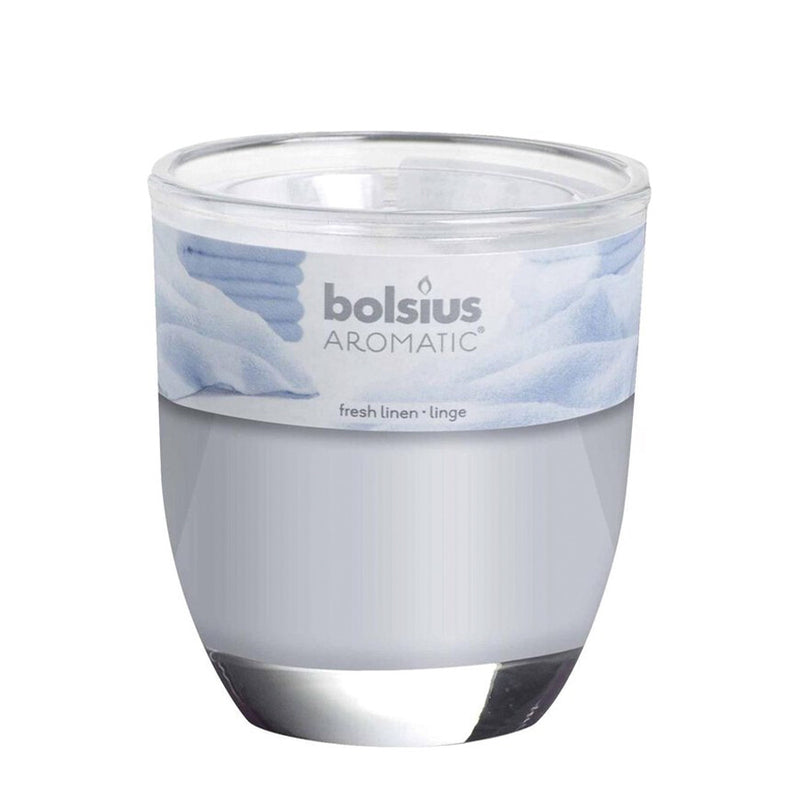 Bolsius geurglas fresh linen 80 70mm